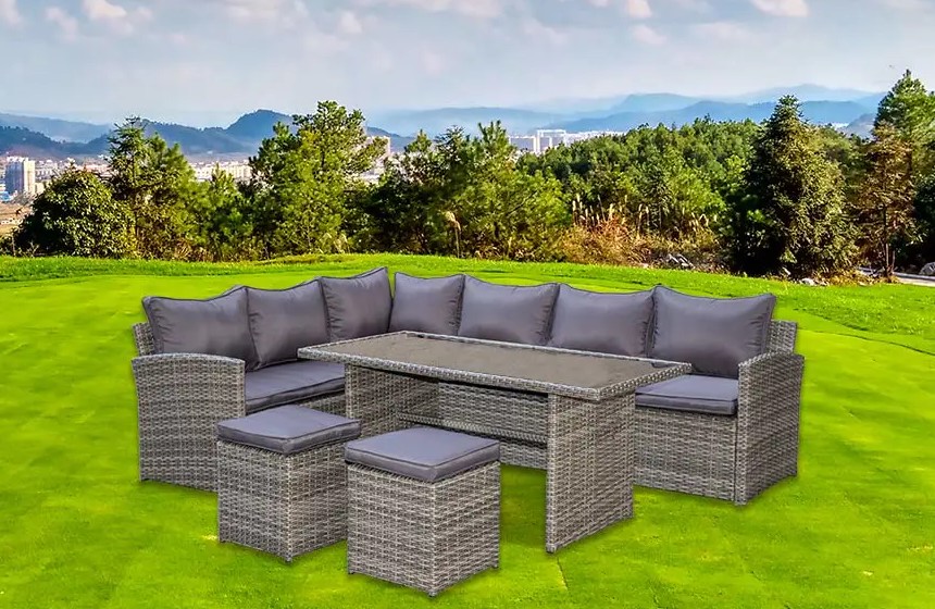 Modern Delight: 5-Piece Corner Sofa Dining Set