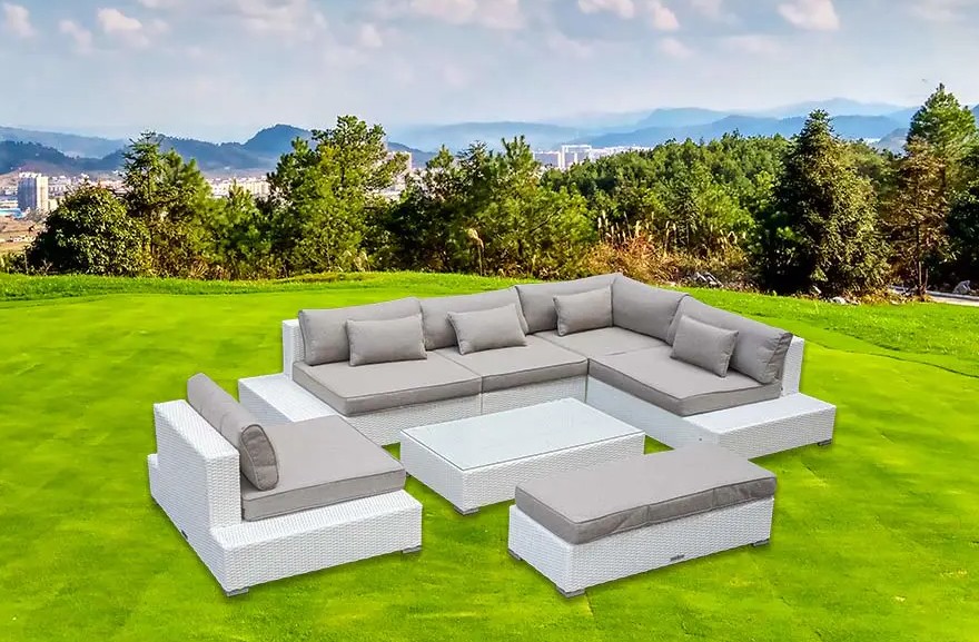 Waterfront Solatium Redefined: Versatility of VII-Pice Natantes Sofa Sets